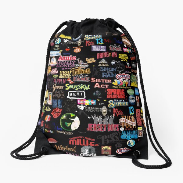 Musical logos black Drawstring Bag