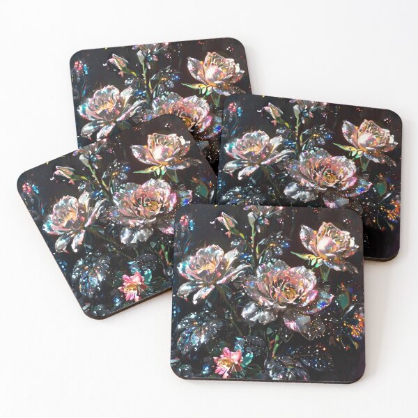 Item preview, Beautiful Charcoal Gray Pattern - Moonlit Blooms designed and sold by Creative.Shop.