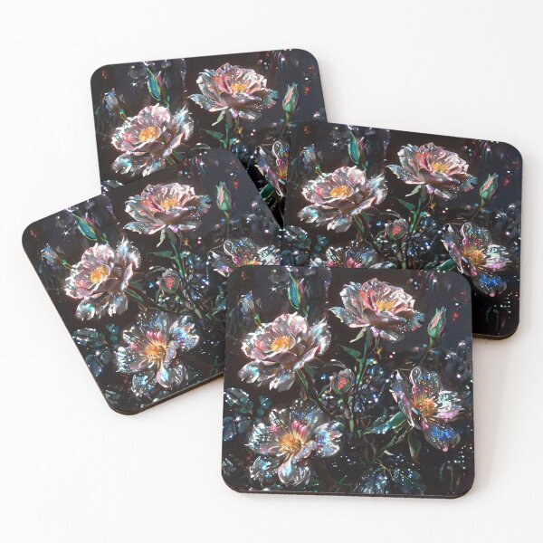 Item preview, Beautiful Charcoal Gray 3 Pattern - Moonlit Blooms designed and sold by Creative.Shop.