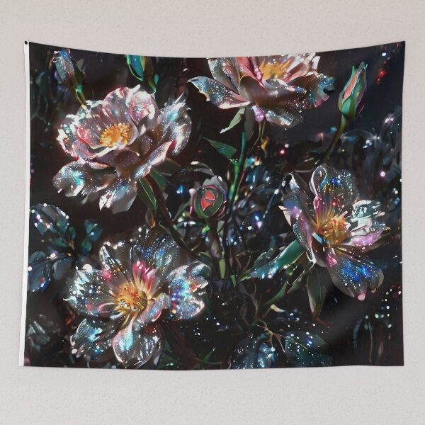 Item preview, Beautiful Charcoal Gray 3 Pattern - Moonlit Blooms designed and sold by Creative.Shop.
