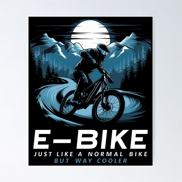 Item preview, E-Bike saying Ebiker cyclist mountains nature designed and sold by Macphisto Shirts.
