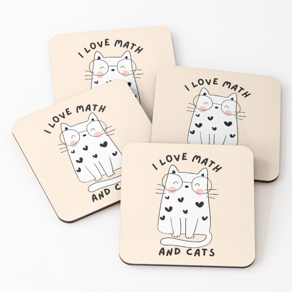 Item preview, I Love Math and Cats Cat With Sunglasses designed and sold by SunfullyYours.