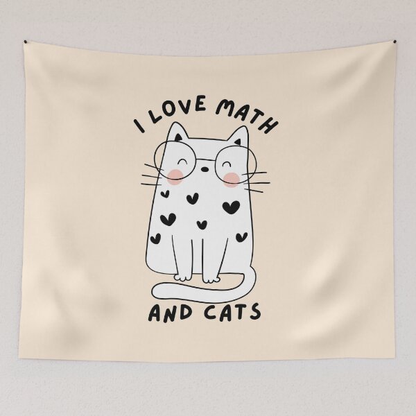 Item preview, I Love Math and Cats Cat With Sunglasses designed and sold by SunfullyYours.