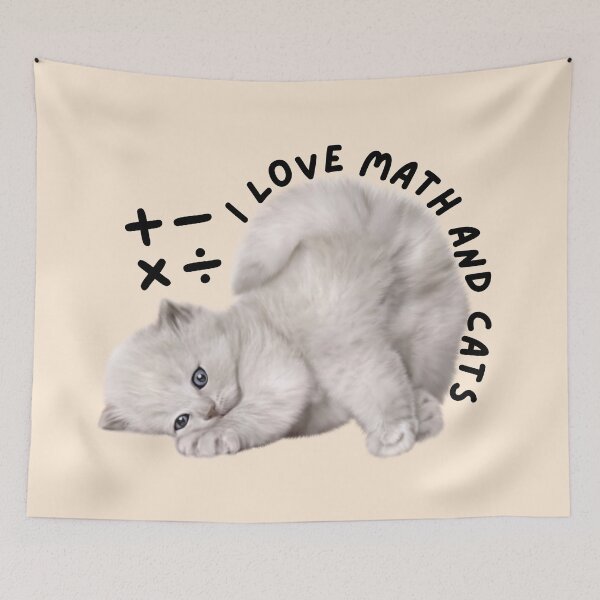 Item preview, I Love Math and Cats Silly Kitten designed and sold by SunfullyYours.