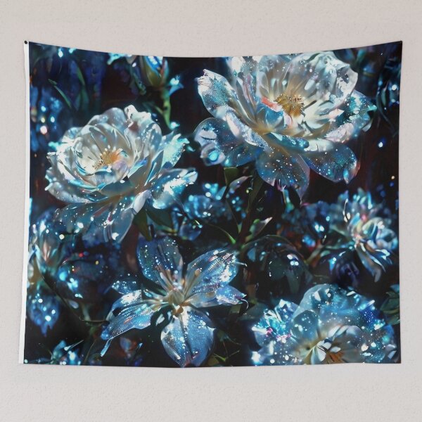 Item preview, Beautiful Pale Blue Pattern - Moonlit Blooms designed and sold by Creative.Shop.
