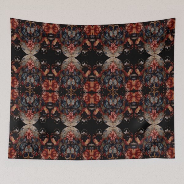 Item preview, Arty pattern with flowers and discs  designed and sold by Flowersonstuff.