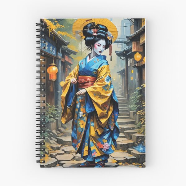 Item preview, Beautiful abstract geisha, kimono , on Kyoto's Street, pagoda  designed and sold by Coolparrotgirl.