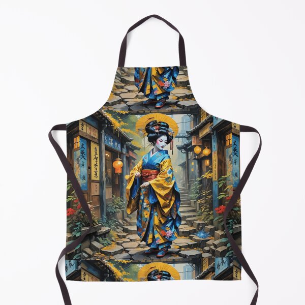 Item preview, Beautiful abstract geisha, kimono , on Kyoto's Street, pagoda designed and sold by Coolparrotgirl.