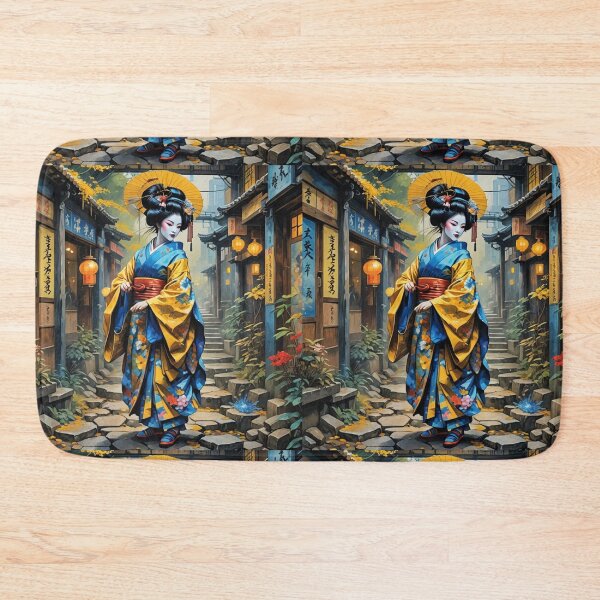Item preview, Beautiful abstract geisha, kimono , on Kyoto's Street, pagoda  designed and sold by Coolparrotgirl.
