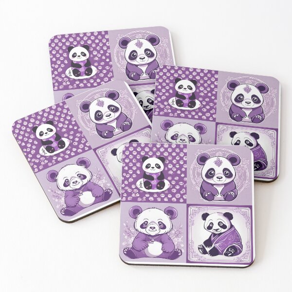 Item preview, Purple panda tiled pattern designed and sold by BritishDelights.
