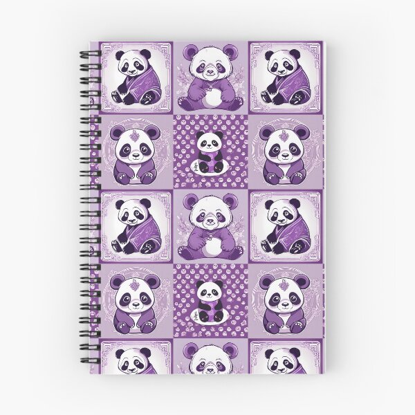 Item preview, Purple panda tiled pattern designed and sold by BritishDelights.