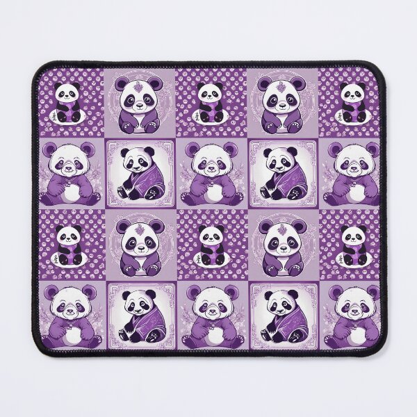 Item preview, Purple panda tiled pattern designed and sold by BritishDelights.