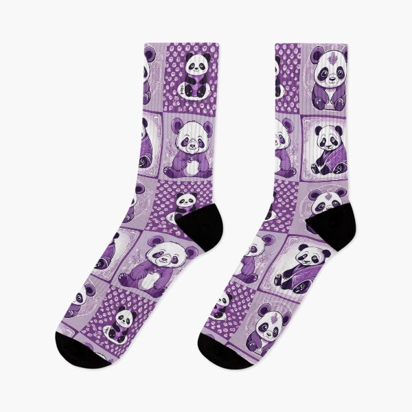 Item preview, Purple panda tiled pattern designed and sold by BritishDelights.