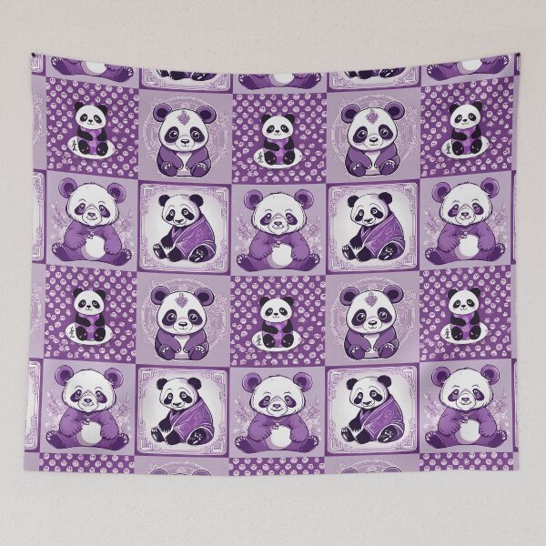 Item preview, Purple panda tiled pattern designed and sold by BritishDelights.