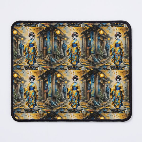 Item preview,  Beautiful abstract geisha, kimono , on Kyoto's Street, pagoda  designed and sold by Coolparrotgirl.