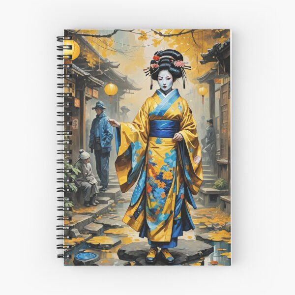 Item preview,  Beautiful abstract geisha, kimono , on Kyoto's Street, pagoda  designed and sold by Coolparrotgirl.