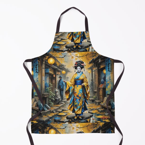 Item preview, Beautiful abstract geisha, kimono , on Kyoto's Street, pagoda designed and sold by Coolparrotgirl.