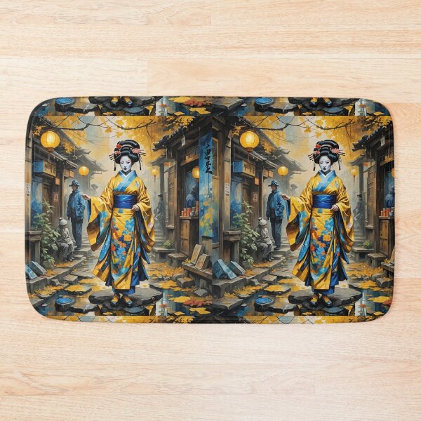 Item preview,  Beautiful abstract geisha, kimono , on Kyoto's Street, pagoda  designed and sold by Coolparrotgirl.