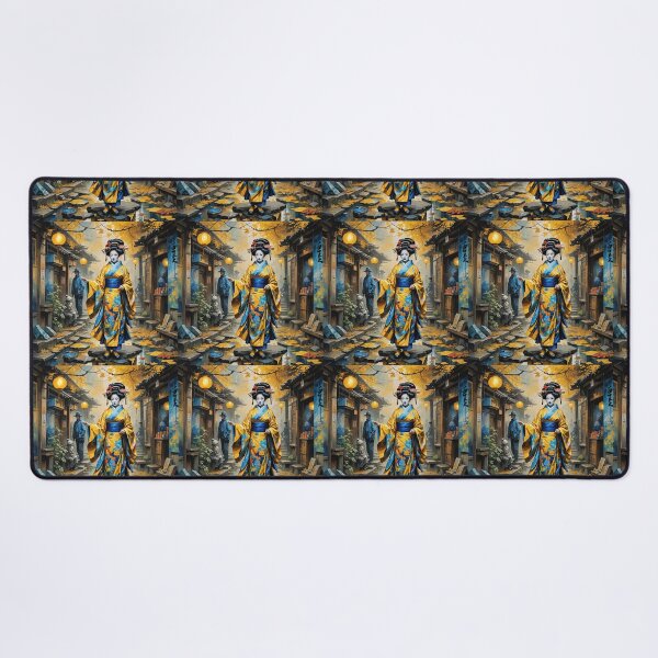 Item preview,  Beautiful abstract geisha, kimono , on Kyoto's Street, pagoda  designed and sold by Coolparrotgirl.