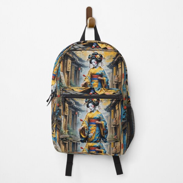 Item preview, Beautiful abstract geisha, kimono , on Kyoto's Street, pagoda  designed and sold by Coolparrotgirl.