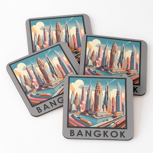 Item preview, Bangkok art deco style poster designed and sold by Artwear-art for life.