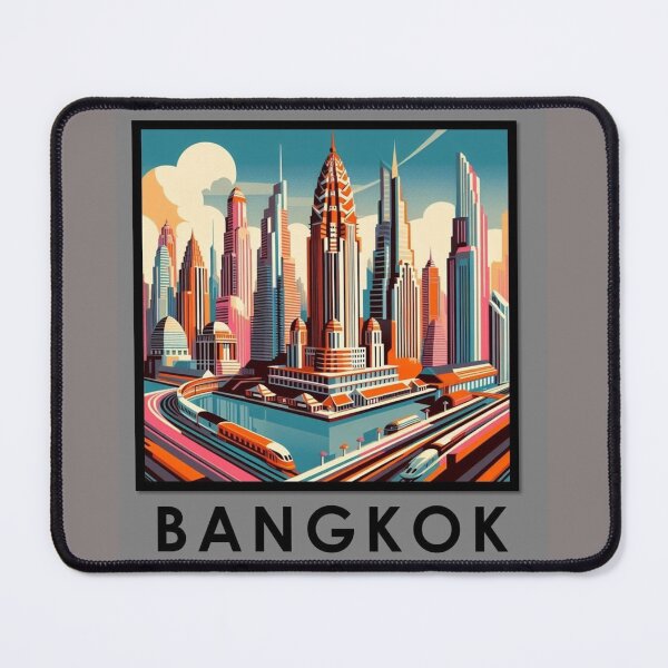 Item preview, Bangkok art deco style poster designed and sold by Artwear-art for life.