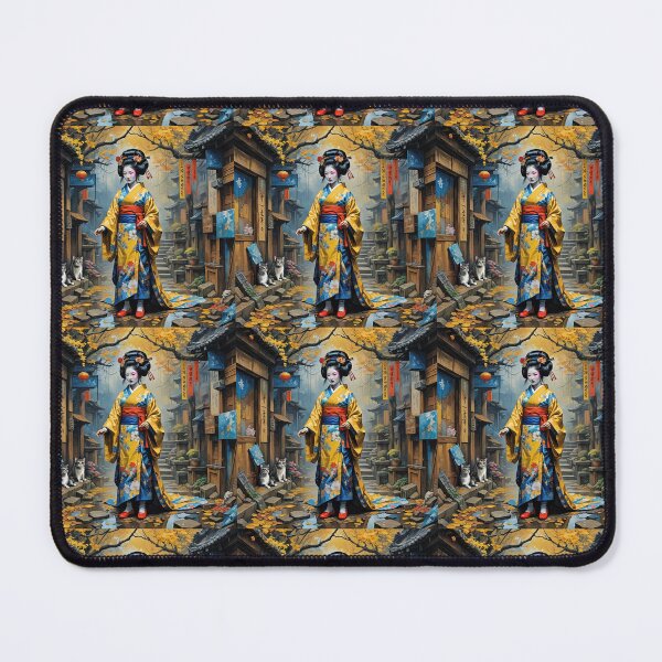 Item preview, Beautiful abstract geisha, kimono , on Kyoto's Street, pagoda  designed and sold by Coolparrotgirl.