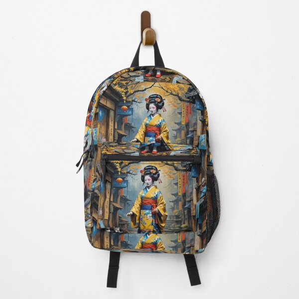 Item preview, Beautiful abstract geisha, kimono , on Kyoto's Street, pagoda  designed and sold by Coolparrotgirl.