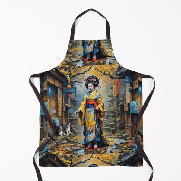 Item preview, Beautiful abstract geisha, kimono , on Kyoto's Street, pagoda designed and sold by Coolparrotgirl.