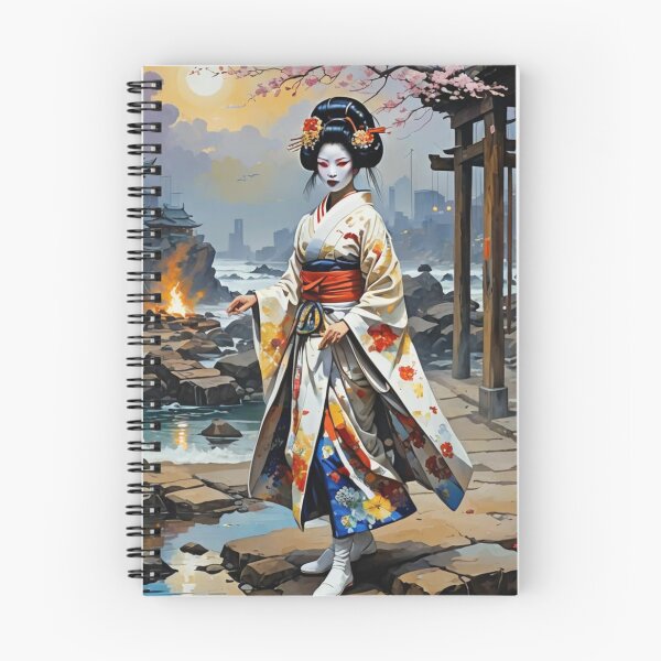 Item preview, Beautiful abstract geisha, kimono , on Kyoto's Street, pagoda  designed and sold by Coolparrotgirl.