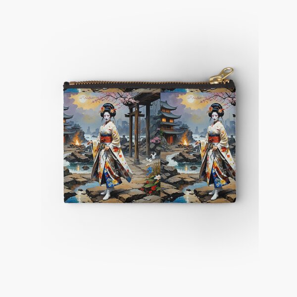Item preview, Beautiful abstract geisha, kimono , on Kyoto's Street, pagoda  designed and sold by Coolparrotgirl.