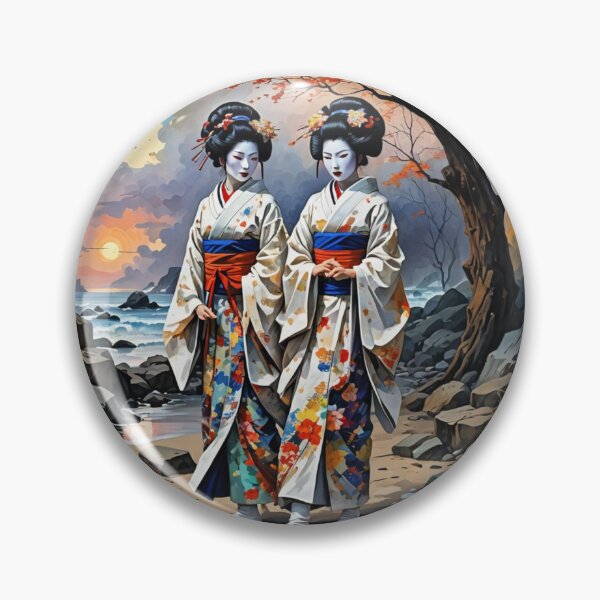 Item preview, Beautiful abstract geisha, kimono , on Kyoto's Street, pagoda  designed and sold by Coolparrotgirl.