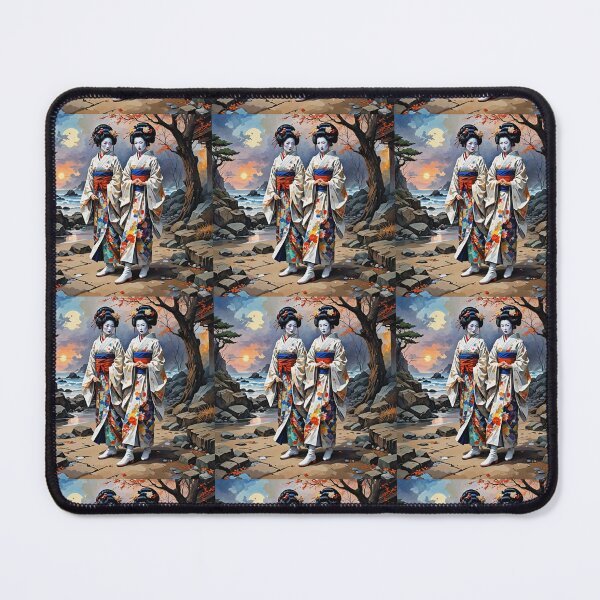 Item preview, Beautiful abstract geisha, kimono , on Kyoto's Street, pagoda  designed and sold by Coolparrotgirl.