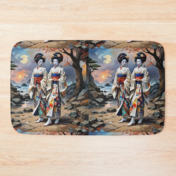 Item preview, Beautiful abstract geisha, kimono , on Kyoto's Street, pagoda  designed and sold by Coolparrotgirl.