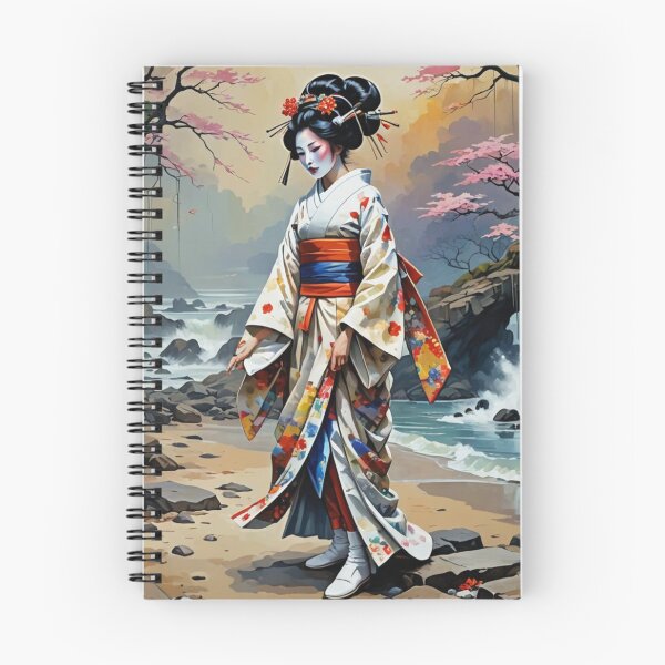 Item preview,  Beautiful abstract geisha, kimono , on the beach, seaside, waves designed and sold by Coolparrotgirl.