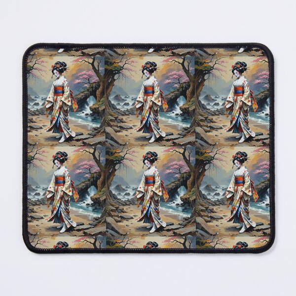 Item preview,  Beautiful abstract geisha, kimono , on the beach, seaside, waves designed and sold by Coolparrotgirl.