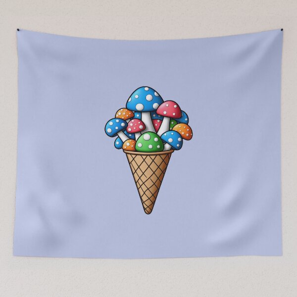 Item preview, ice cream cone with candy mushrooms designed and sold by Mike Kiev art.