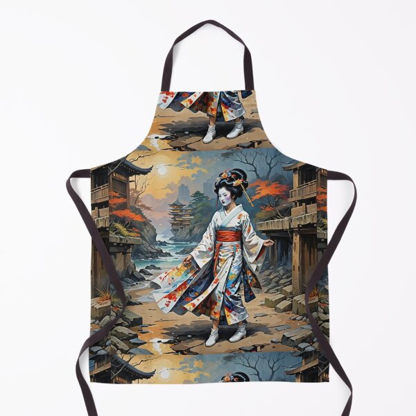 Item preview, Beautiful abstract geisha, kimono , pagoda, seaside, waves designed and sold by Coolparrotgirl.