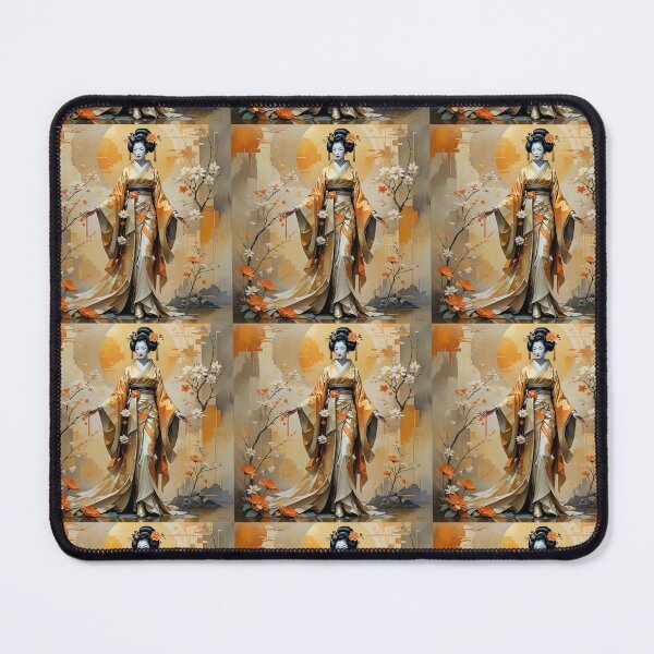 Item preview, Beautiful abstract geisha, kimono , in sunrise with flowers designed and sold by Coolparrotgirl.