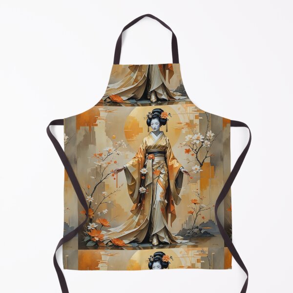 Item preview, Beautiful abstract geisha, kimono , in sunrise with flowers designed and sold by Coolparrotgirl.