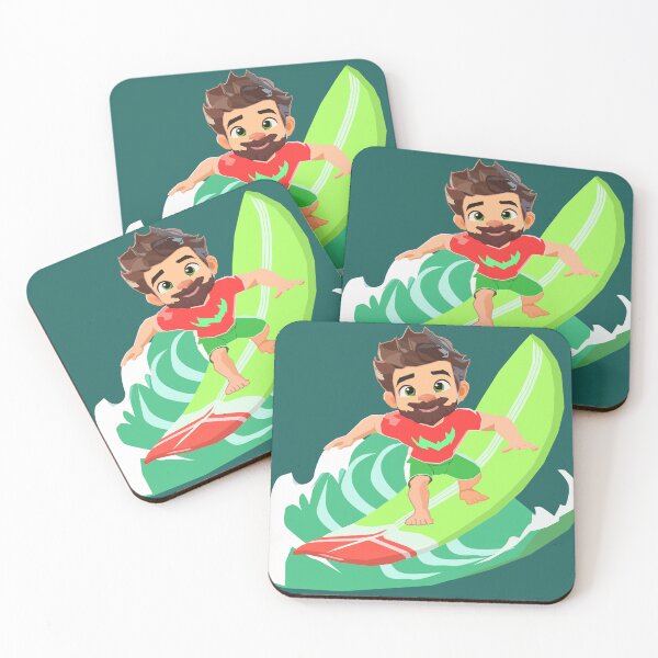 Item preview, Beard Baby Surfer Cartoon designed and sold by Teeseas Wave.