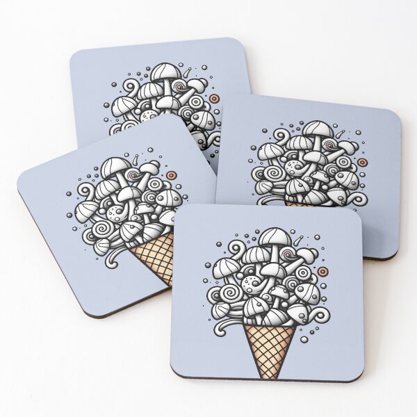 Item preview, ice cream cone with candy mushrooms 3 designed and sold by Mike Kiev art.