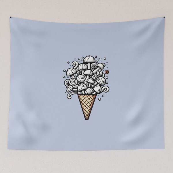 Item preview, ice cream cone with candy mushrooms 3 designed and sold by Mike Kiev art.