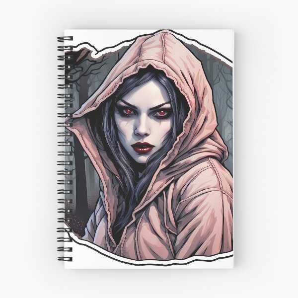 Item preview, Modern female vampire in the forest illustration/vector art designed and sold by Salimgor Hangaround Music.