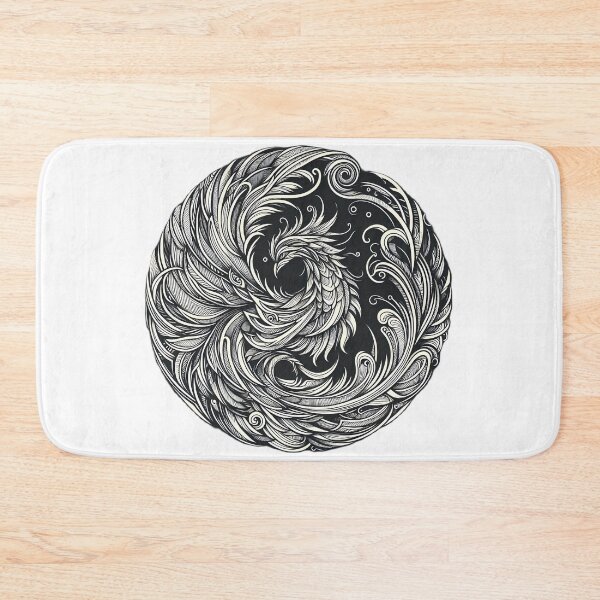 Item preview, Phoenix mythology bird Black & white Circle - Sticker & T-Shirt  designed and sold by Eiadlight.