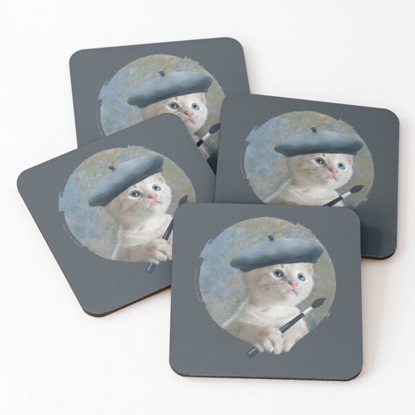 Item preview, Clawed Monet Cat Artist Kitty Painter designed and sold by wowwowmeow.