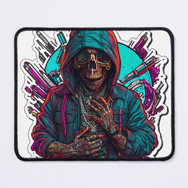 Item preview, Colorful Gangster Skeleton illustration/vector art designed and sold by Salimgor Hangaround Music.