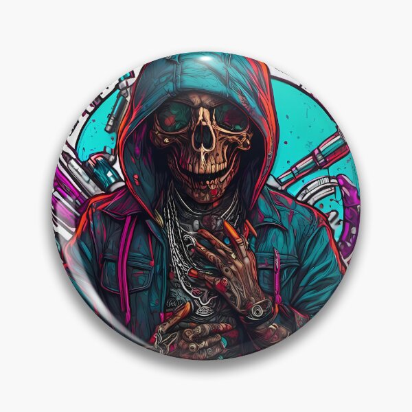 Item preview, Colorful Gangster Skeleton illustration/vector art designed and sold by Salimgor Hangaround Music.