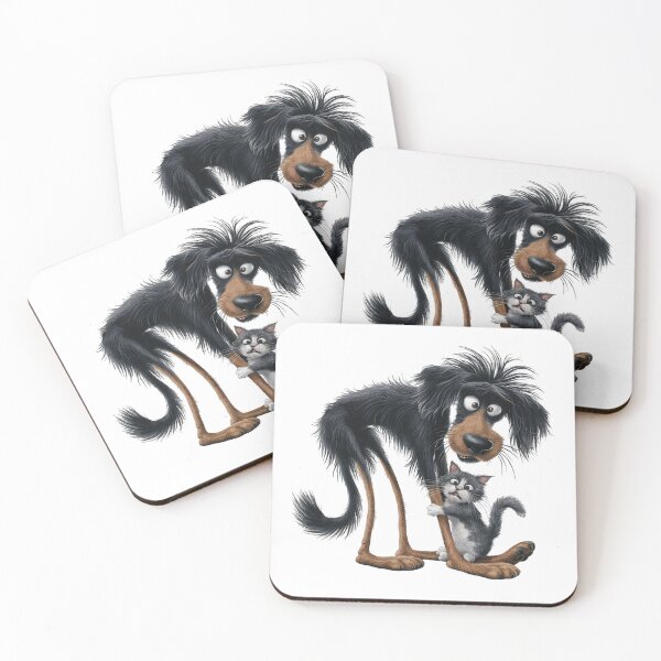 Item preview, A charming, smiling dog with a cat designed and sold by MagelliShop.