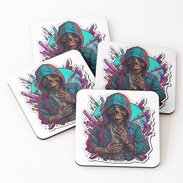 Item preview, Colorful Gangster Skeleton illustration/vector art designed and sold by Salimgor Hangaround Music.
